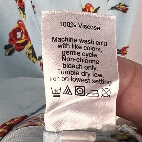 J Crew Mercantile Blue Floral Cap Sleeve Fit & Flare Faux Wrap Dress Women’s 0 - Picture 8 of 8